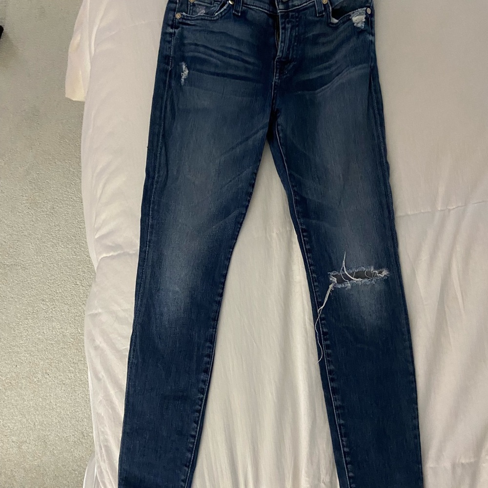 7 For all Mankind ankle skinny Blue Jeans